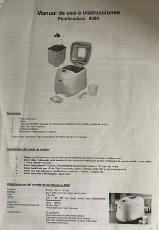 Panificadora UNOLD Modelo 8600