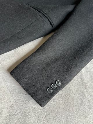 Abrigo largo negro hombre 3/4 elegante lana S/M