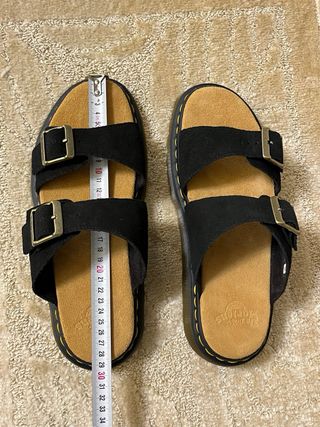 Ciabatte Dr. Martens Pelle Nero Beige Tg 44