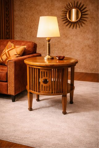 Mesa auxiliar de madera y metal