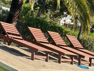 Tumbonas de madera marrones (4 unidades)