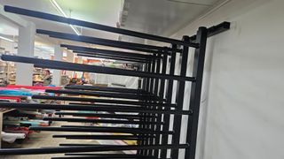 Expositor rollos tela/papel metal negro