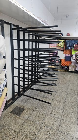 Expositor rollos tela/papel metal negro