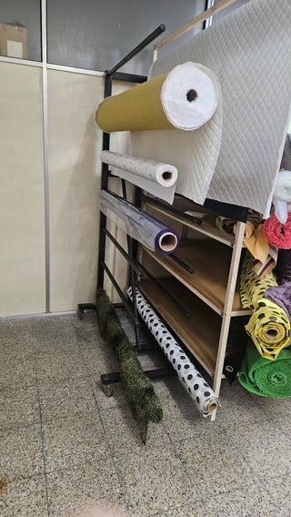 Expositor rollos tela/papel metal negro