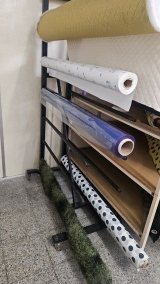 Expositor rollos tela/papel metal negro