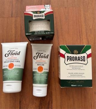 Lote Floid y Proraso: Gel Afeitar, Bálsamo y Crema