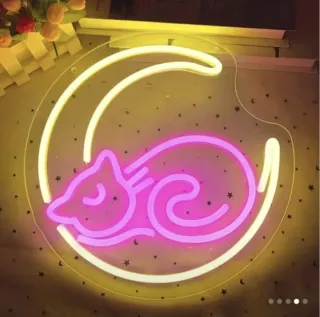Lampada Neon LED "Gatto Lunare"