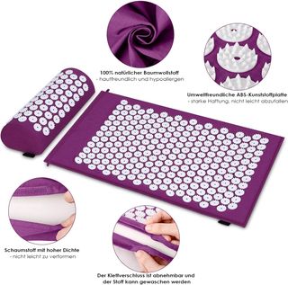 Set Acupresión Mat y Almohada Morado