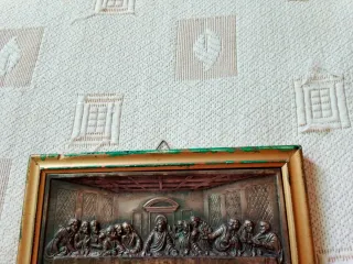 Cuadro La Última Cena Metal Dorado