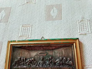 Cuadro La Última Cena Metal Dorado