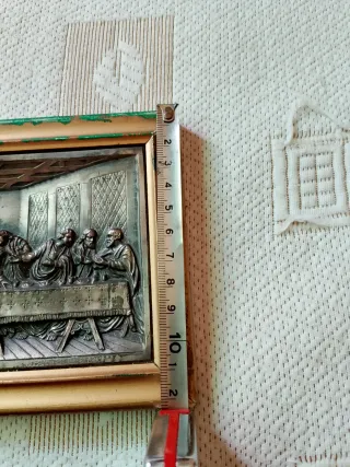 Cuadro La Última Cena Metal Dorado