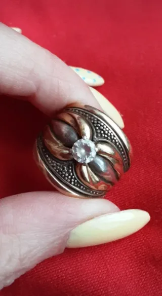 Anello vintage oro e argento con pietra
