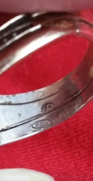 Anello vintage oro e argento con pietra