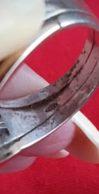 Anello vintage oro e argento con pietra