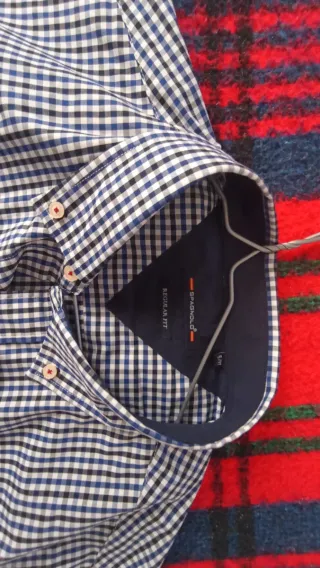 Camisa Spagnolo XL cuadros azules y negros
