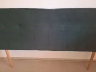 Cabecero de cama verde terciopelo