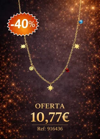Gargantilla oro estrellas y piedras