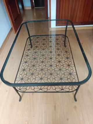 Tavolo da Salotto in Ferro e Vetro