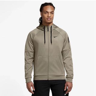 SUDADERA NIKE Therma - FIT BEIGE/GRIS
