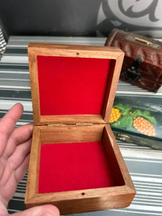 Lote 4 cajas joyeros de madera vintage