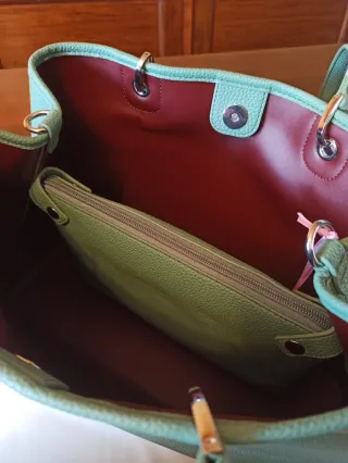 Borsa Label Rose verde