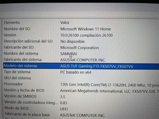Portátil Gaming ASUS TUF F15 + Raton Razer