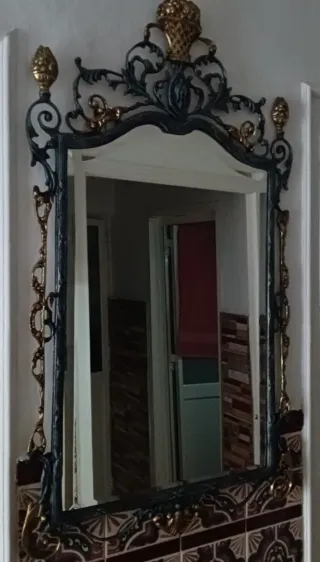 Espejo decorativo metal y cristal