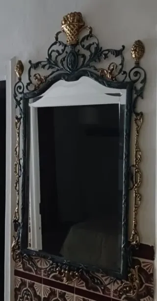 Espejo decorativo metal y cristal