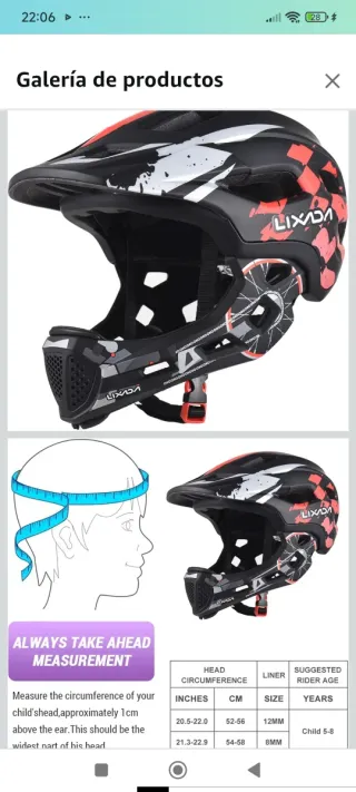 Casco LIXADA Moto/Patinete Enduro Motocross