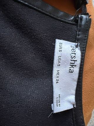 Vestido cuero negro manga larga