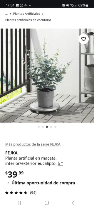 Planta artificial eucalipto FEJKA Ikea
