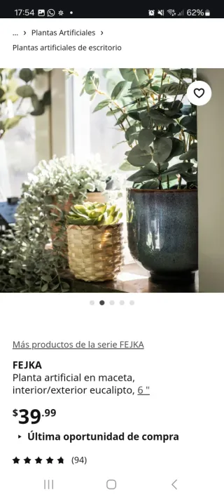 Planta artificial eucalipto FEJKA Ikea