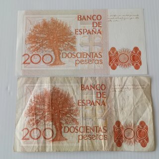 2 BILLETES 200 PESETAS LEOPOLDO ALAS CLARÍN
