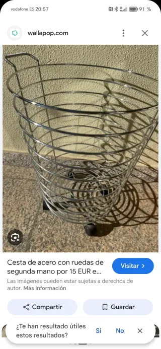 Cesta de acero inoxidable con ruedas