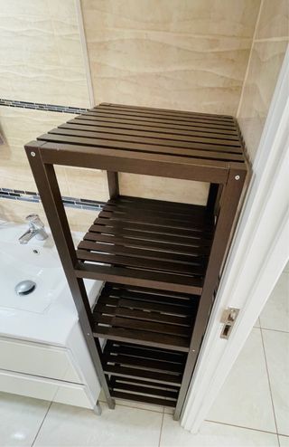 Estantería de bambú 4 niveles marrón oscura