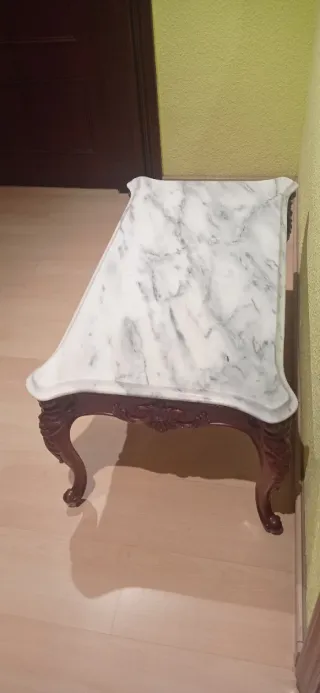 Mesa de centro madera y mármol