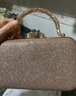 Bolso fiesta dorado glitter sin estrenar