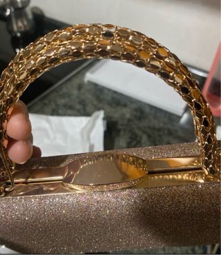 Bolso fiesta dorado glitter sin estrenar