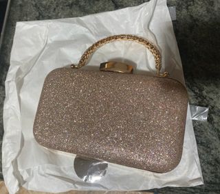 Bolso fiesta dorado glitter sin estrenar
