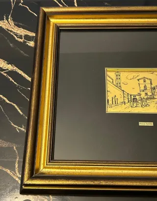 Quadro Roma Sparita con cornice dorata