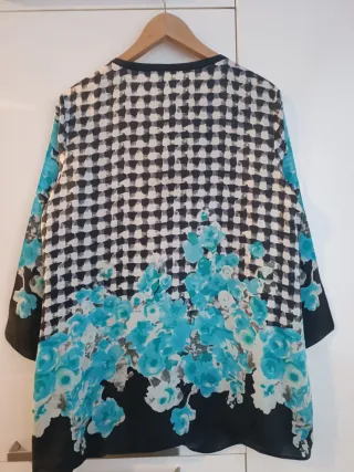 Blusa YERA Talla 46 Floral Geométrico Multicolor