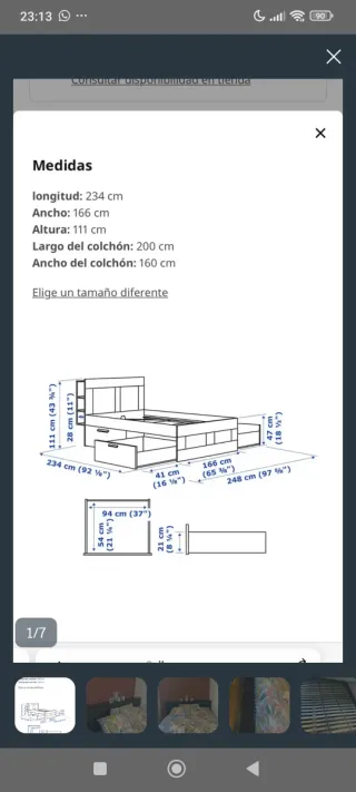 BRIMNES Diván IKEA Blanco con 2 Cajones