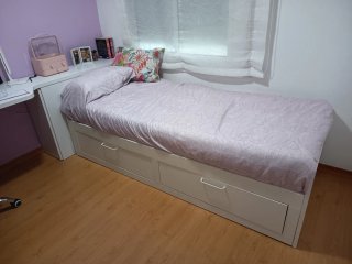 BRIMNES Diván IKEA Blanco con 2 Cajones