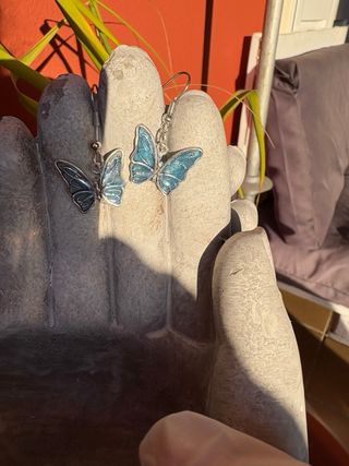 Pendientes Mariposa Azul y Plateado