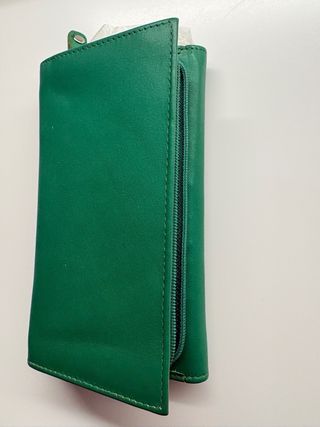 Portafoglio Vera Pelle Verde Elegante