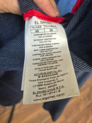 Traje chaqueta hombre El Ganso T.50 Azul Marino