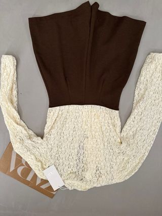 Zara Abito Bianco e Marrone