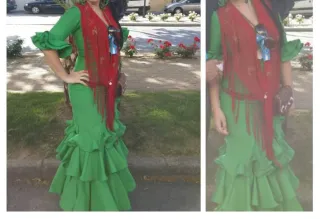 Traje de flamenca verde