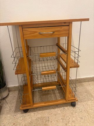 Mueble camarera cocina madera y metal