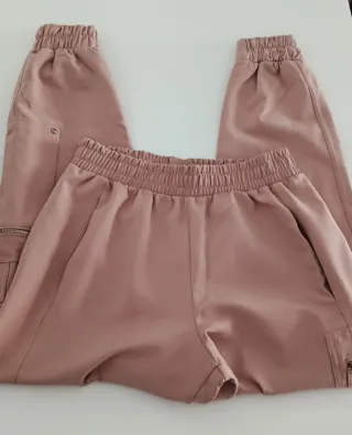 Pantalón jogger rosa con cremalleras Zara T.XS